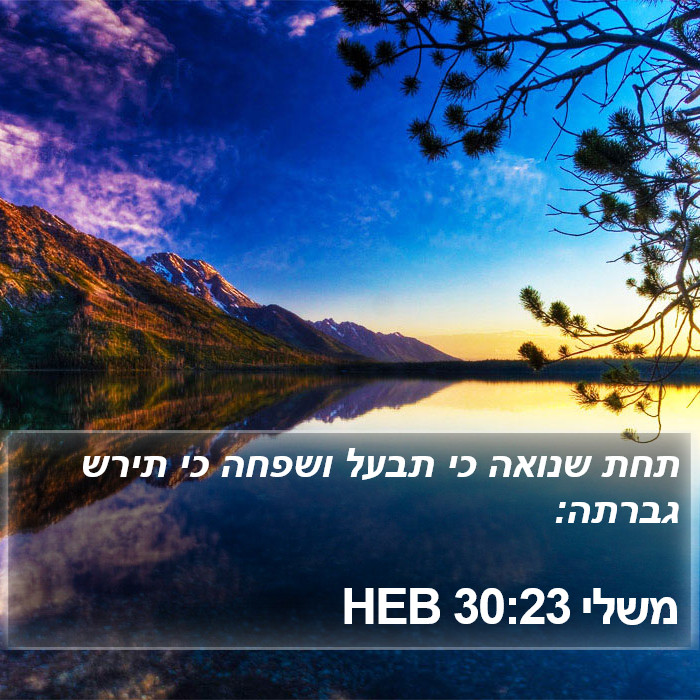 משלי 30:23 HEB Bible Study