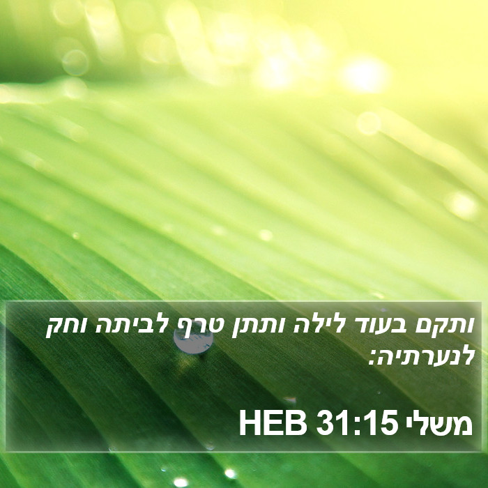 משלי 31:15 HEB Bible Study