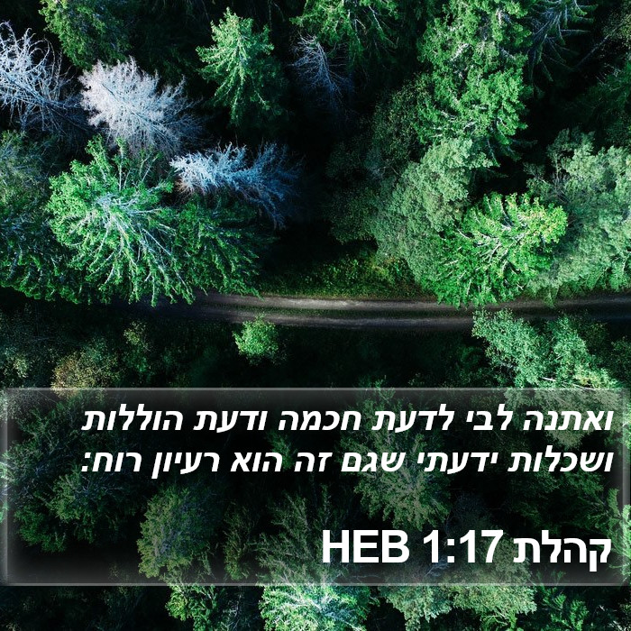 קהלת 1:17 HEB Bible Study