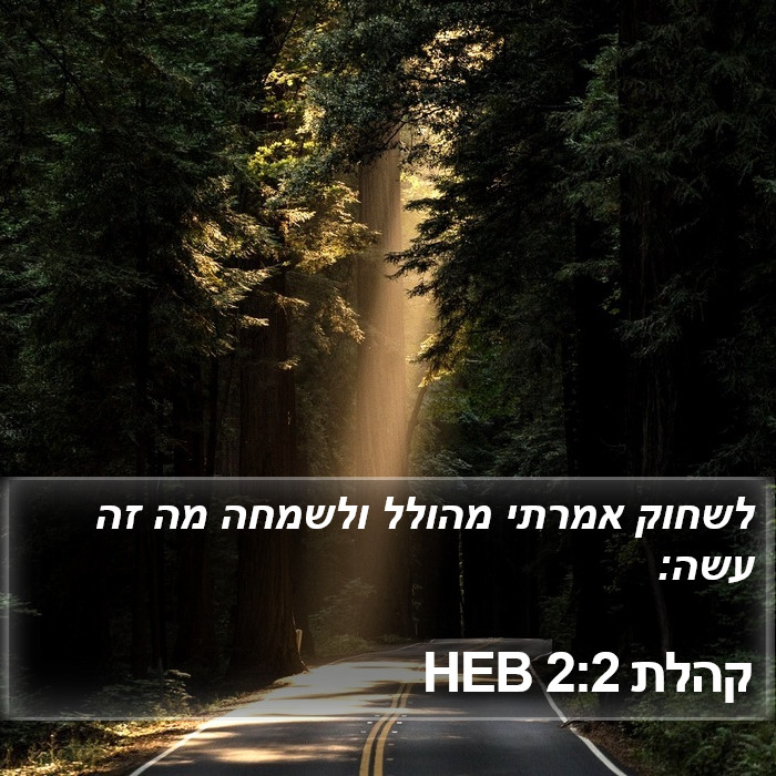 קהלת 2:2 HEB Bible Study