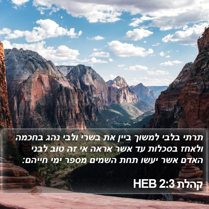 קהלת 2:3 HEB Bible Study