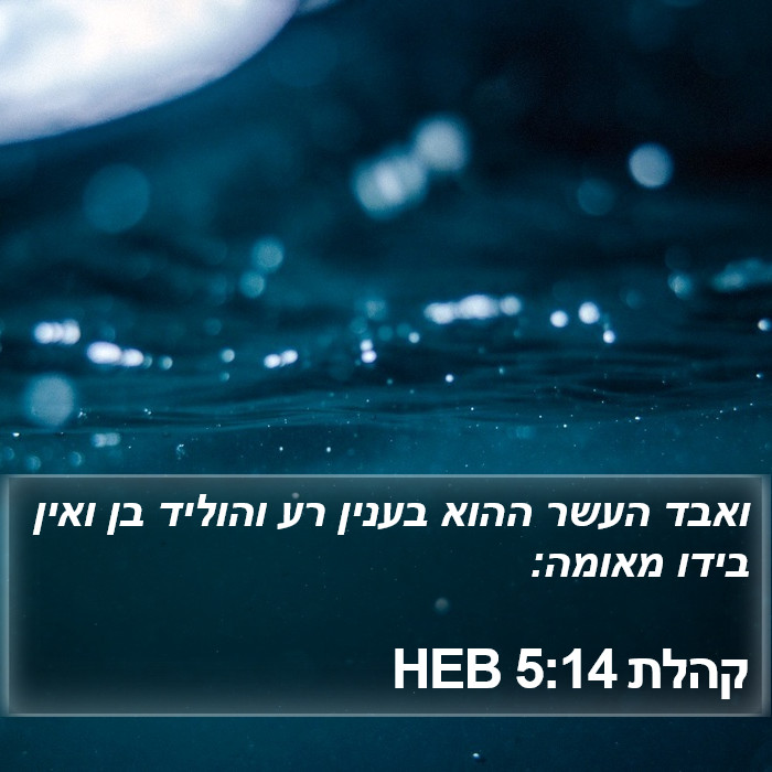 קהלת 5:14 HEB Bible Study