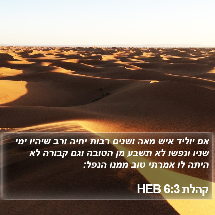 קהלת 6:3 HEB Bible Study