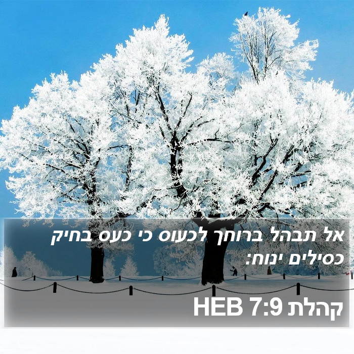 קהלת 7:9 HEB Bible Study