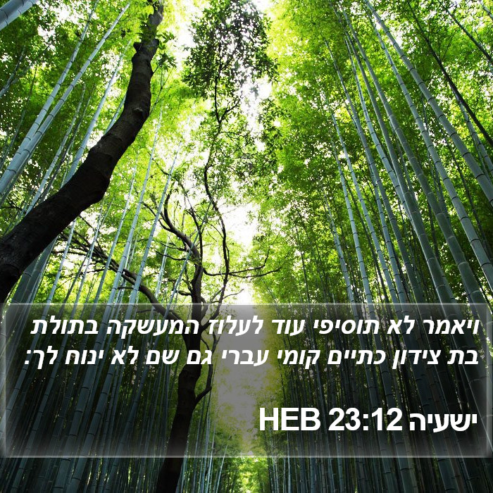 ישעיה 23:12 HEB Bible Study