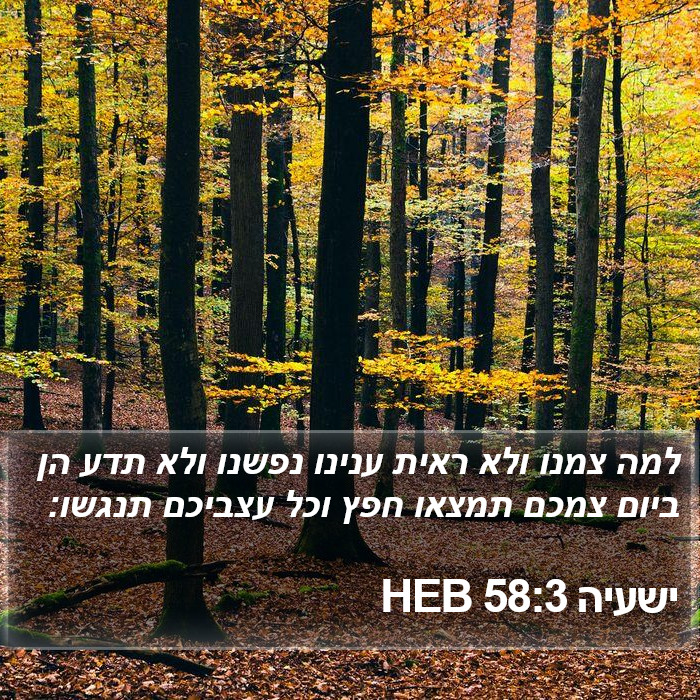 ישעיה 58:3 HEB Bible Study