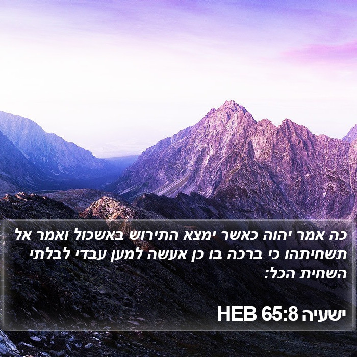 ישעיה 65:8 HEB Bible Study