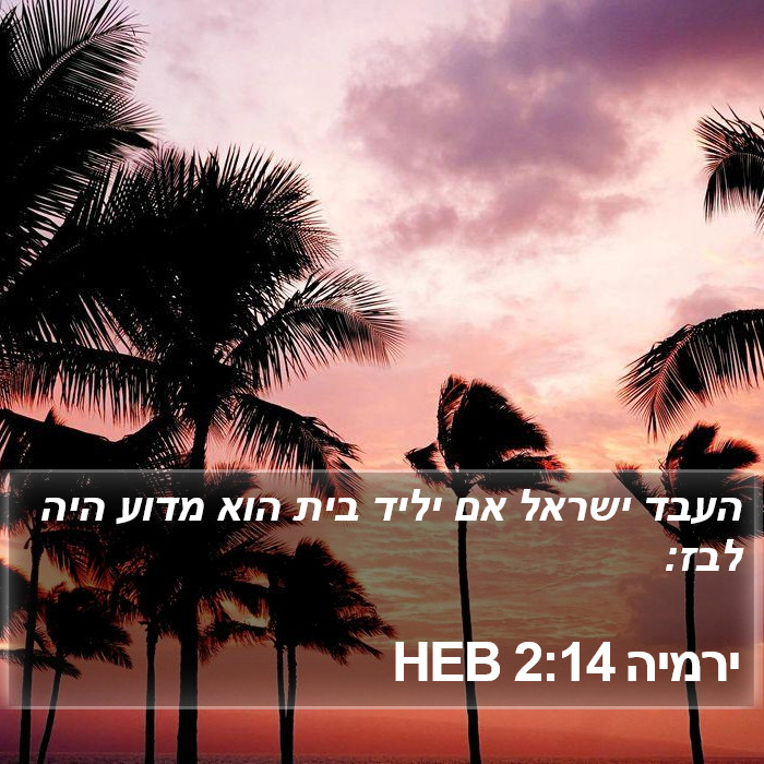 ירמיה 2:14 HEB Bible Study