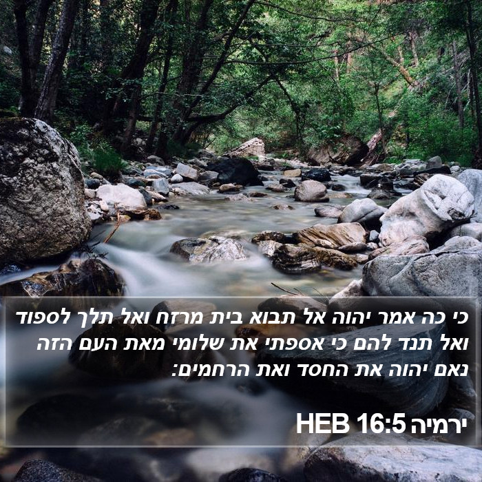 ירמיה 16:5 HEB Bible Study