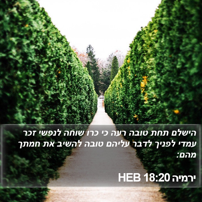 ירמיה 18:20 HEB Bible Study