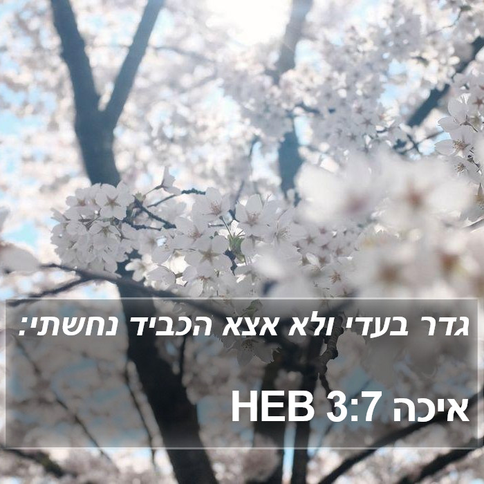 איכה 3:7 HEB Bible Study