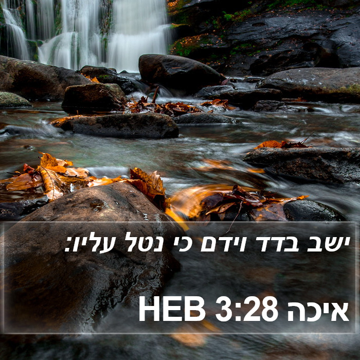 איכה 3:28 HEB Bible Study