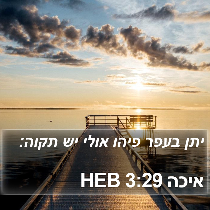 איכה 3:29 HEB Bible Study