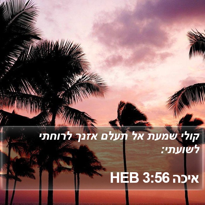 איכה 3:56 HEB Bible Study