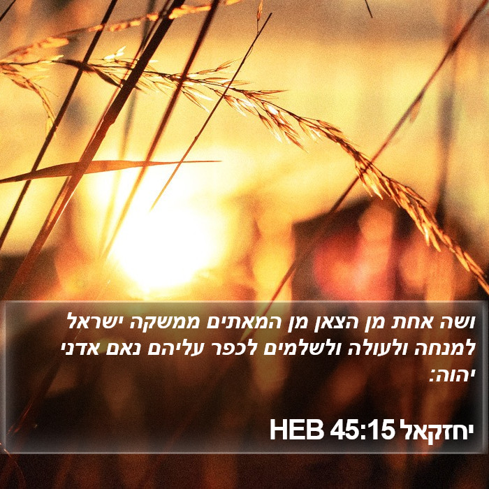 יחזקאל 45:15 HEB Bible Study