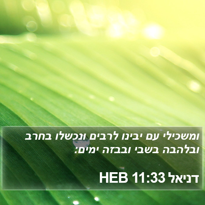 דניאל 11:33 HEB Bible Study