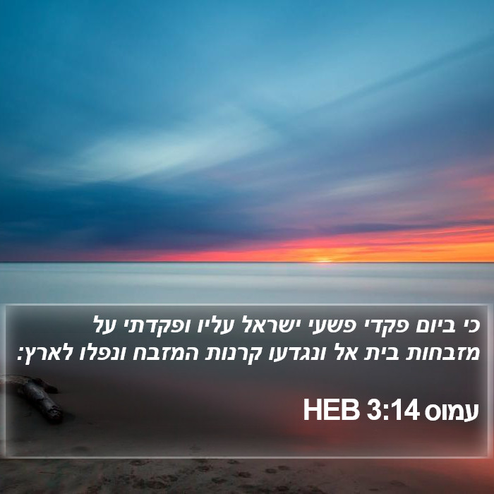 עמוס 3:14 HEB Bible Study