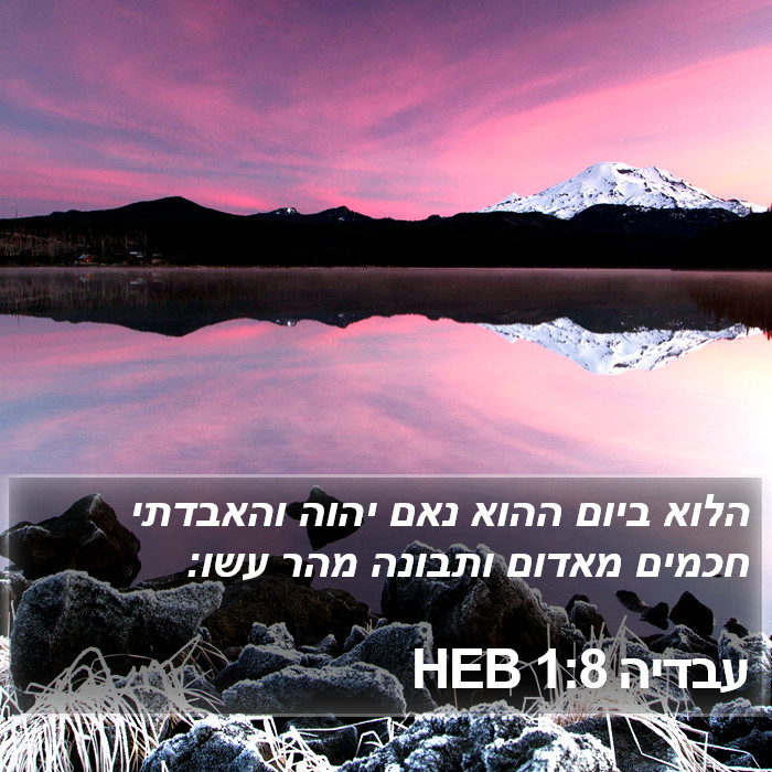 עבדיה 1:8 HEB Bible Study