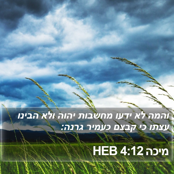 מיכה 4:12 HEB Bible Study