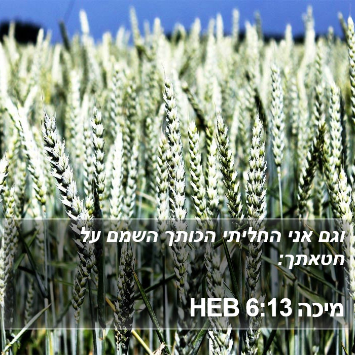 מיכה 6:13 HEB Bible Study