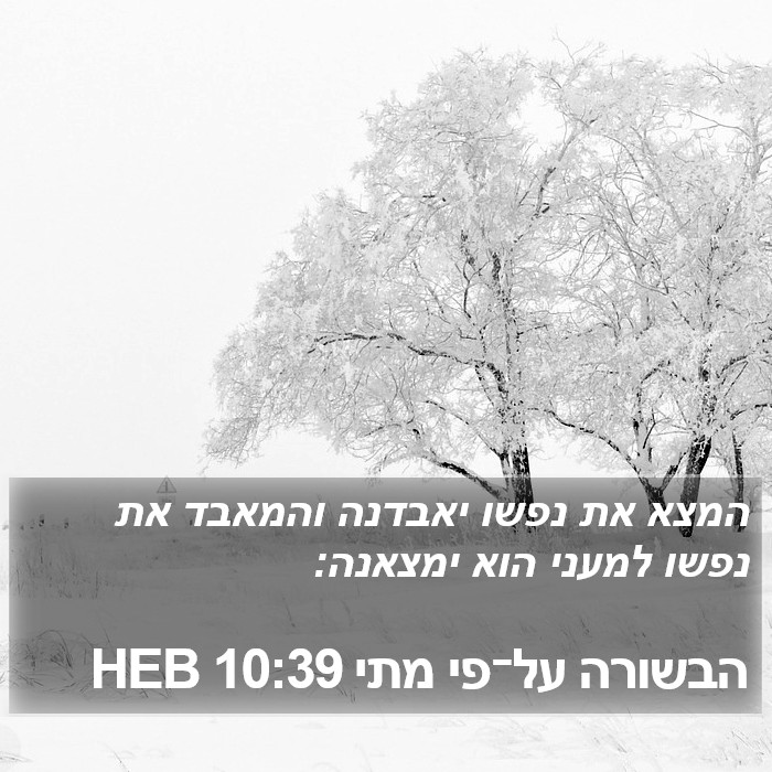 הבשורה על־פי מתי 10:39 HEB Bible Study