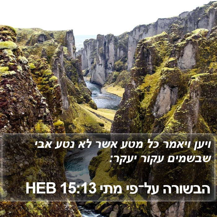 הבשורה על־פי מתי 15:13 HEB Bible Study