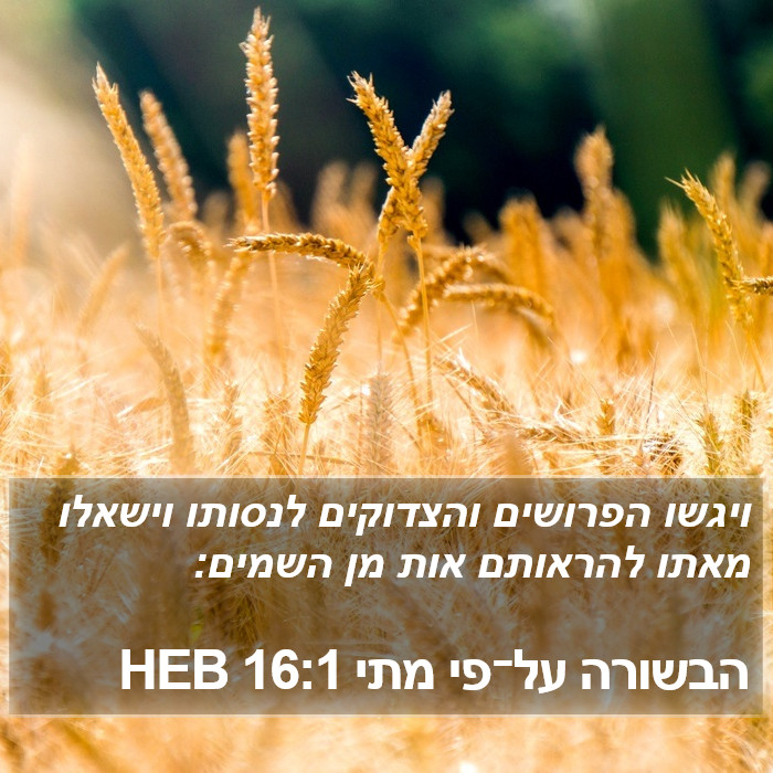 הבשורה על־פי מתי 16:1 HEB Bible Study