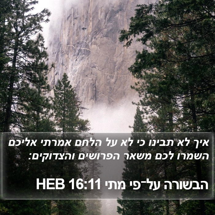 הבשורה על־פי מתי 16:11 HEB Bible Study