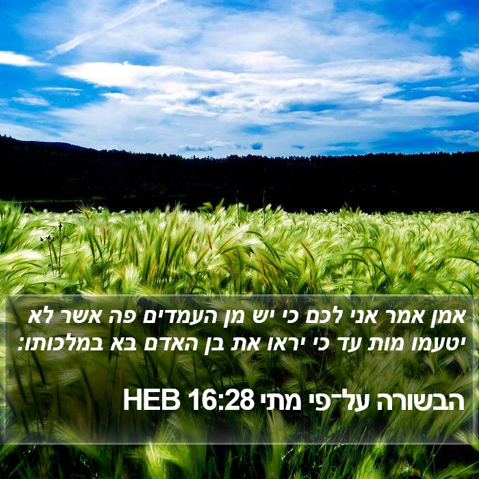 הבשורה על־פי מתי 16:28 HEB Bible Study