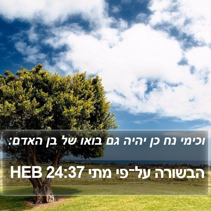 הבשורה על־פי מתי 24:37 HEB Bible Study