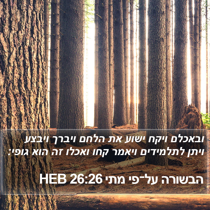 הבשורה על־פי מתי 26:26 HEB Bible Study