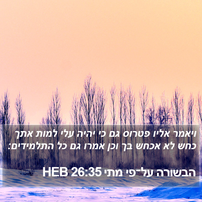 הבשורה על־פי מתי 26:35 HEB Bible Study