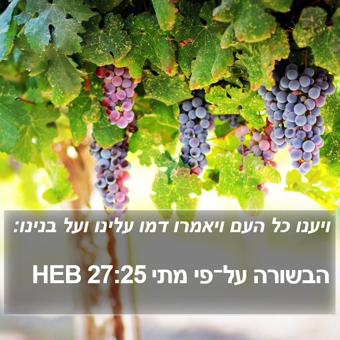 הבשורה על־פי מתי 27:25 HEB Bible Study