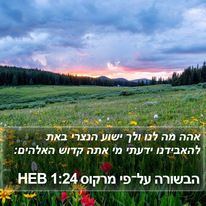 הבשורה על־פי מרקוס 1:24 HEB Bible Study