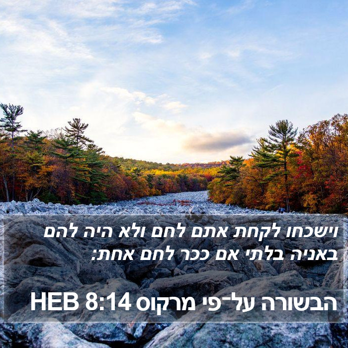 הבשורה על־פי מרקוס 8:14 HEB Bible Study