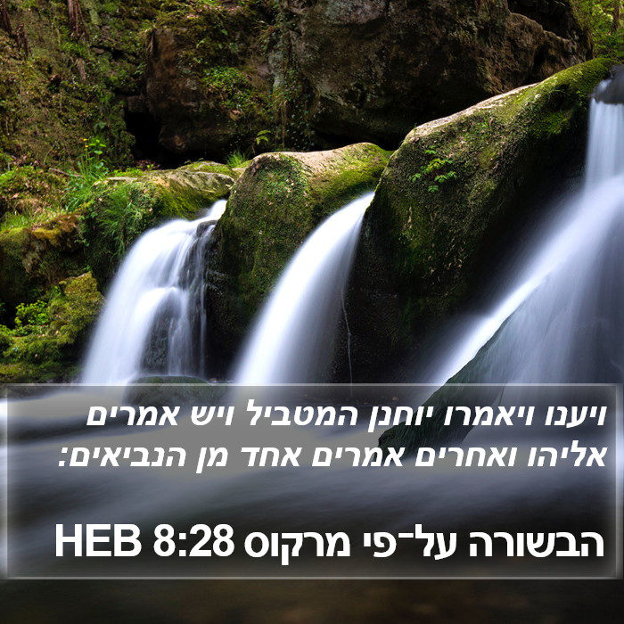 הבשורה על־פי מרקוס 8:28 HEB Bible Study