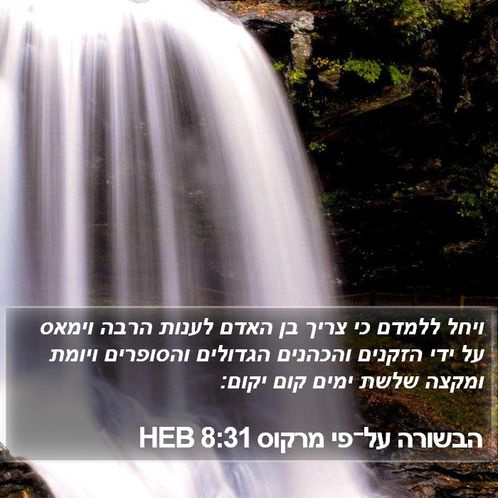 הבשורה על־פי מרקוס 8:31 HEB Bible Study