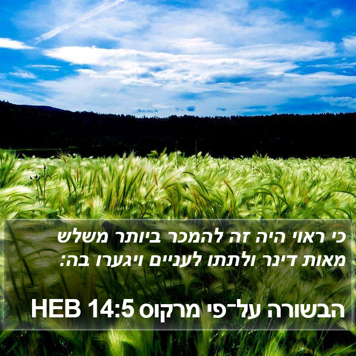 הבשורה על־פי מרקוס 14:5 HEB Bible Study