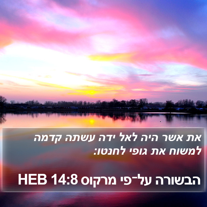 הבשורה על־פי מרקוס 14:8 HEB Bible Study