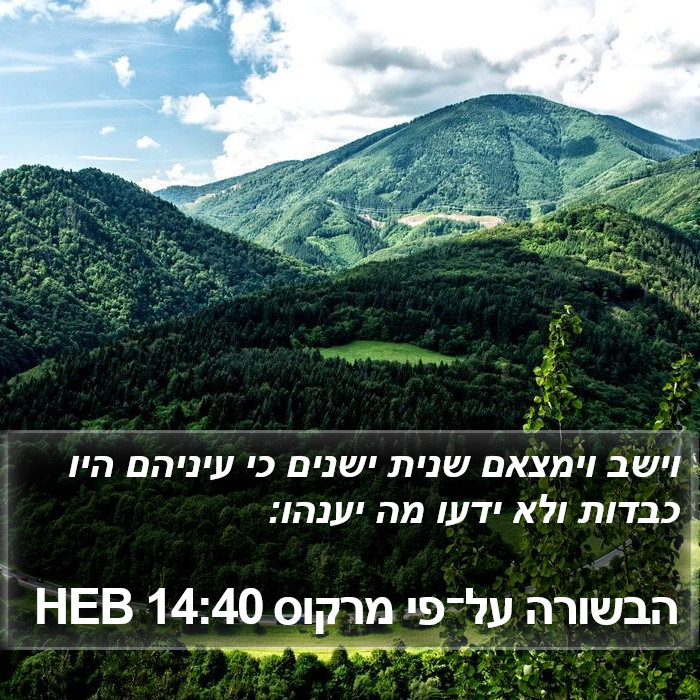 הבשורה על־פי מרקוס 14:40 HEB Bible Study