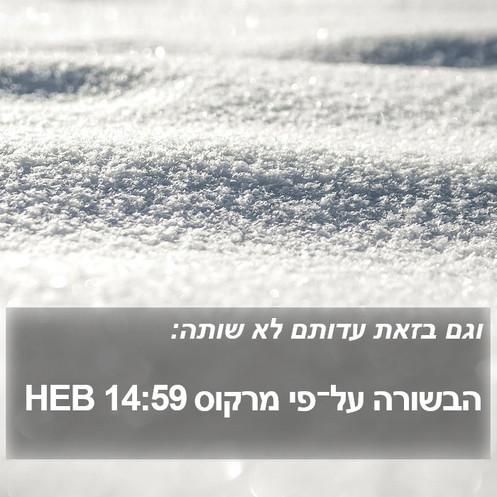 הבשורה על־פי מרקוס 14:59 HEB Bible Study