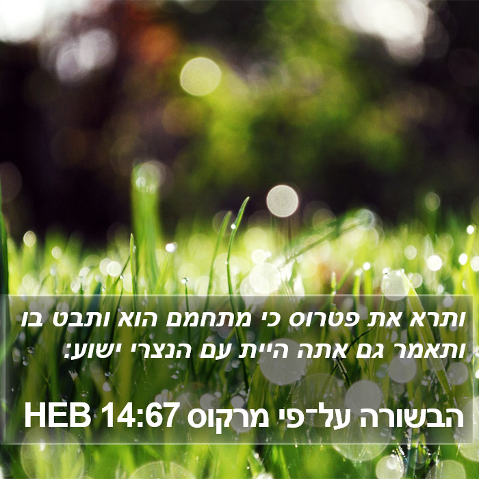 הבשורה על־פי מרקוס 14:67 HEB Bible Study