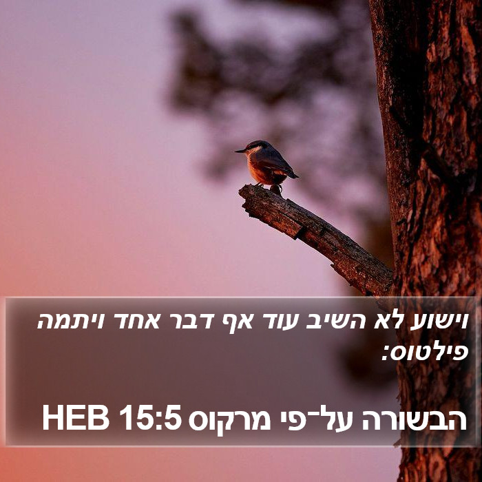 הבשורה על־פי מרקוס 15:5 HEB Bible Study