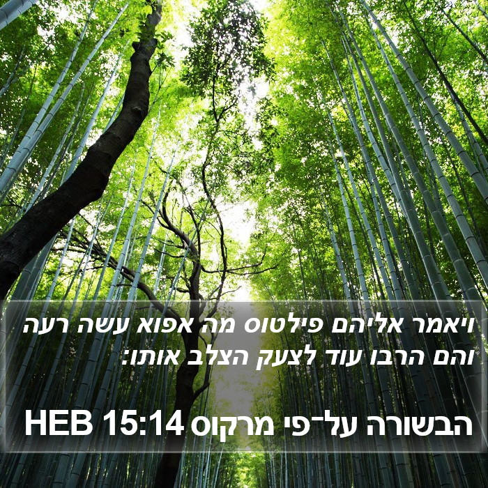 הבשורה על־פי מרקוס 15:14 HEB Bible Study