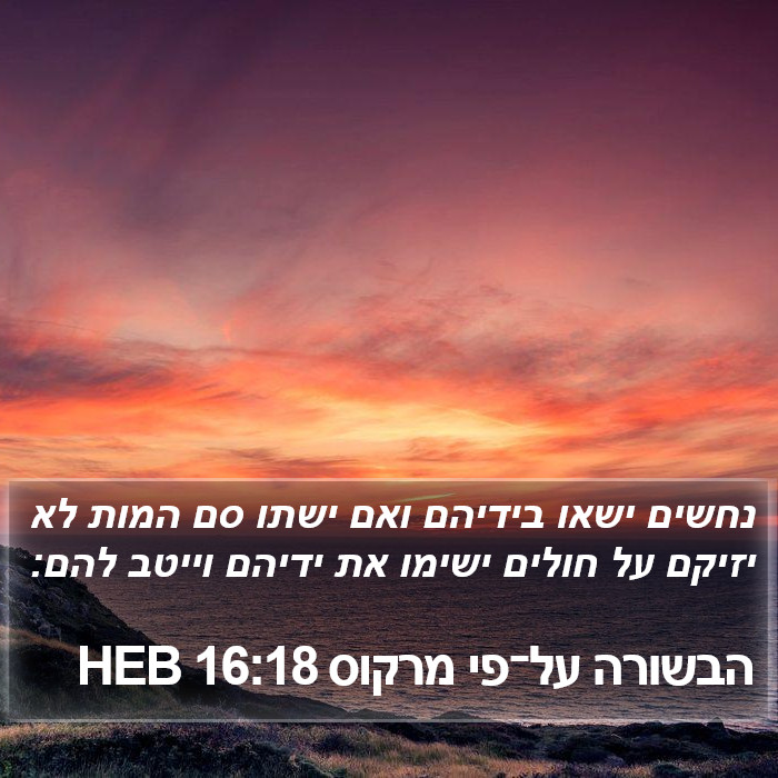 הבשורה על־פי מרקוס 16:18 HEB Bible Study