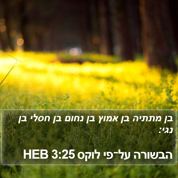 הבשורה על־פי לוקס 3:25 HEB Bible Study