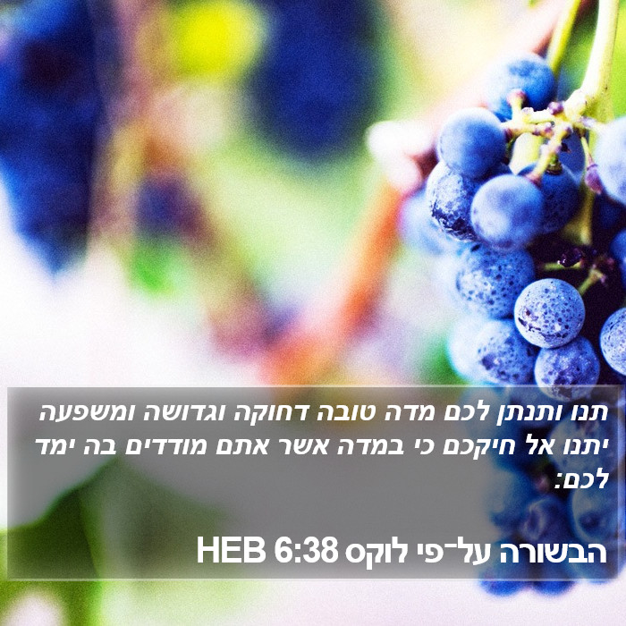 הבשורה על־פי לוקס 6:38 HEB Bible Study