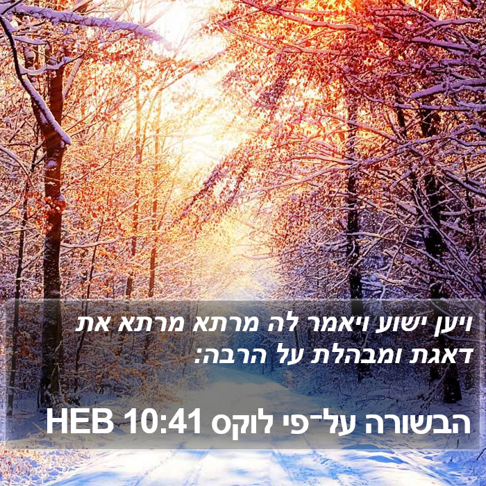 הבשורה על־פי לוקס 10:41 HEB Bible Study
