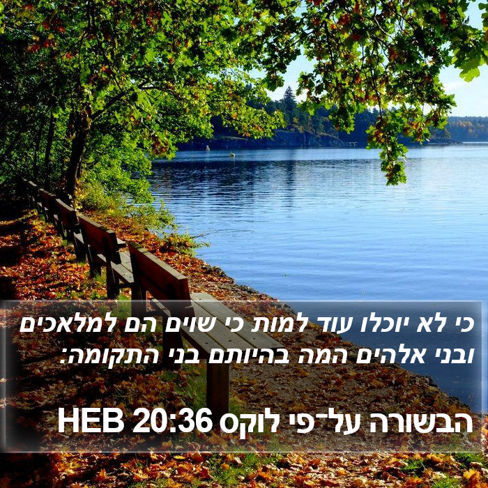 הבשורה על־פי לוקס 20:36 HEB Bible Study