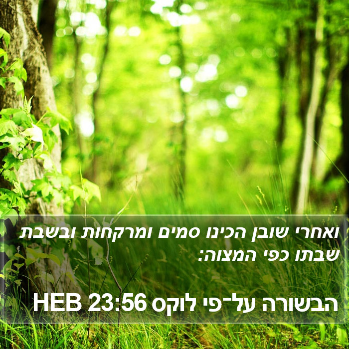 הבשורה על־פי לוקס 23:56 HEB Bible Study